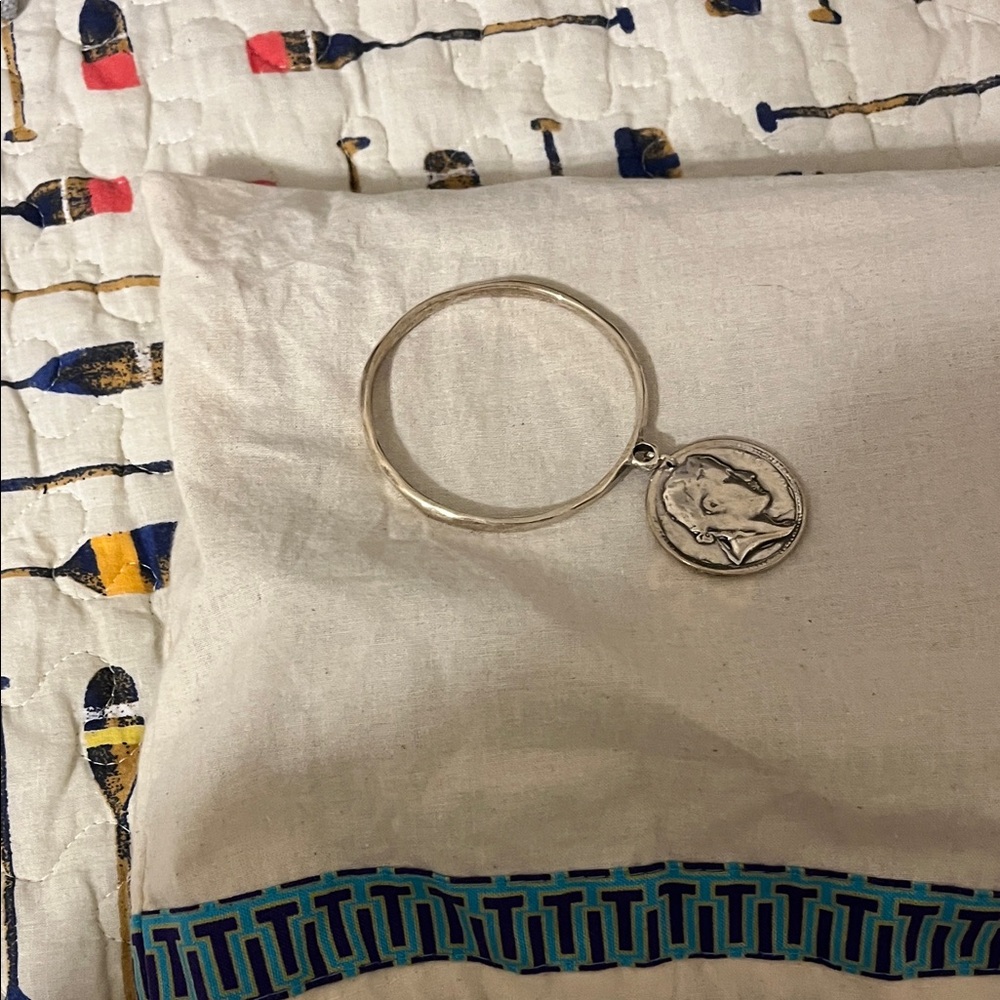 Silver Coin Charm Bracelet